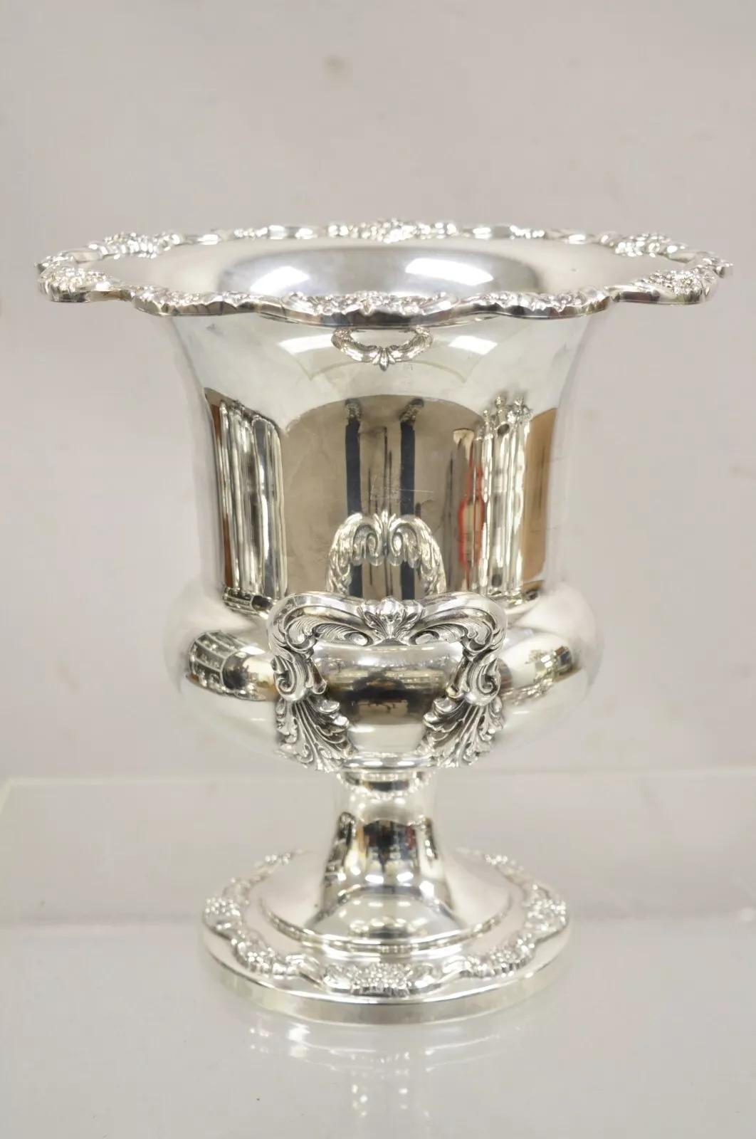 Vintage Poole Silver Co Silver Plated Trophy Cup Champagne Chiller Ice Bucket 7