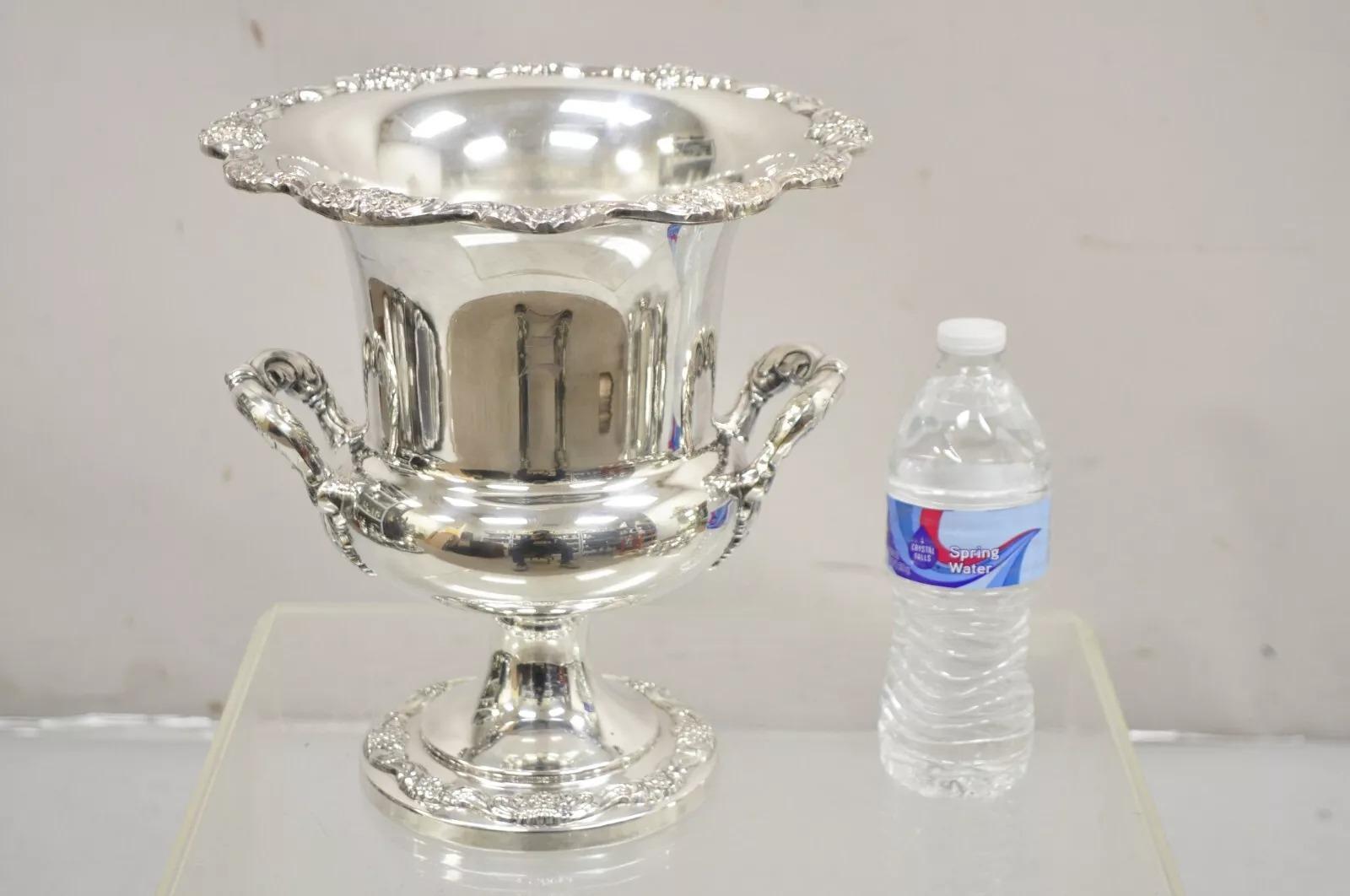 Vintage Poole Silver Co Silver Plated Trophy Cup Champagne Chiller Ice Bucket. Item features 