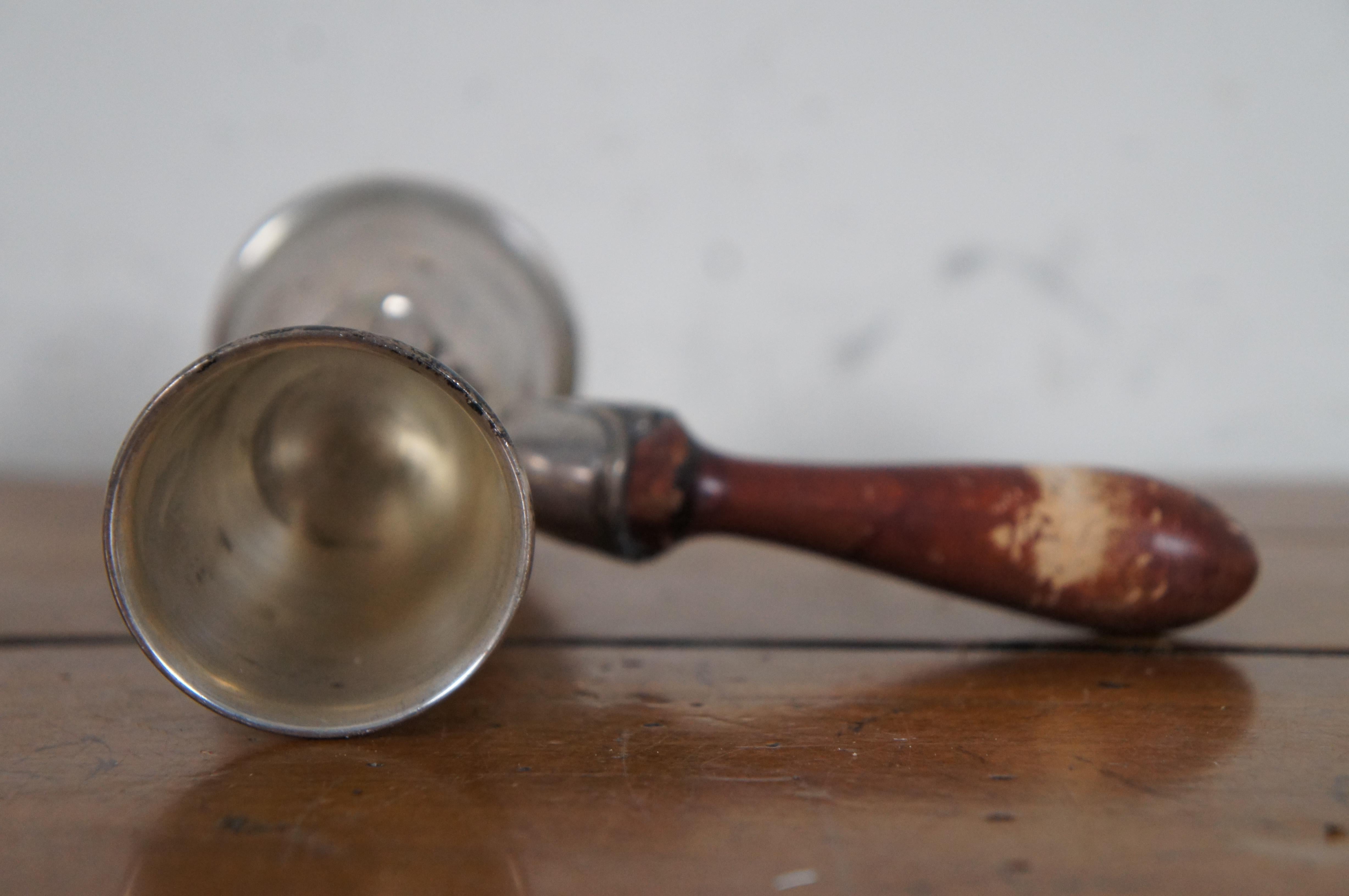 Vintage Poole Sterling Silver Double Cocktail Golf Jigger 1oz 2oz Wood Handle 1