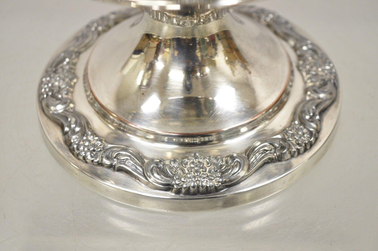 Vintage Poole Victorian Silver Plate Champagne Ice Bucket Wine Chiller w Liner In Good Condition In Philadelphia, PA