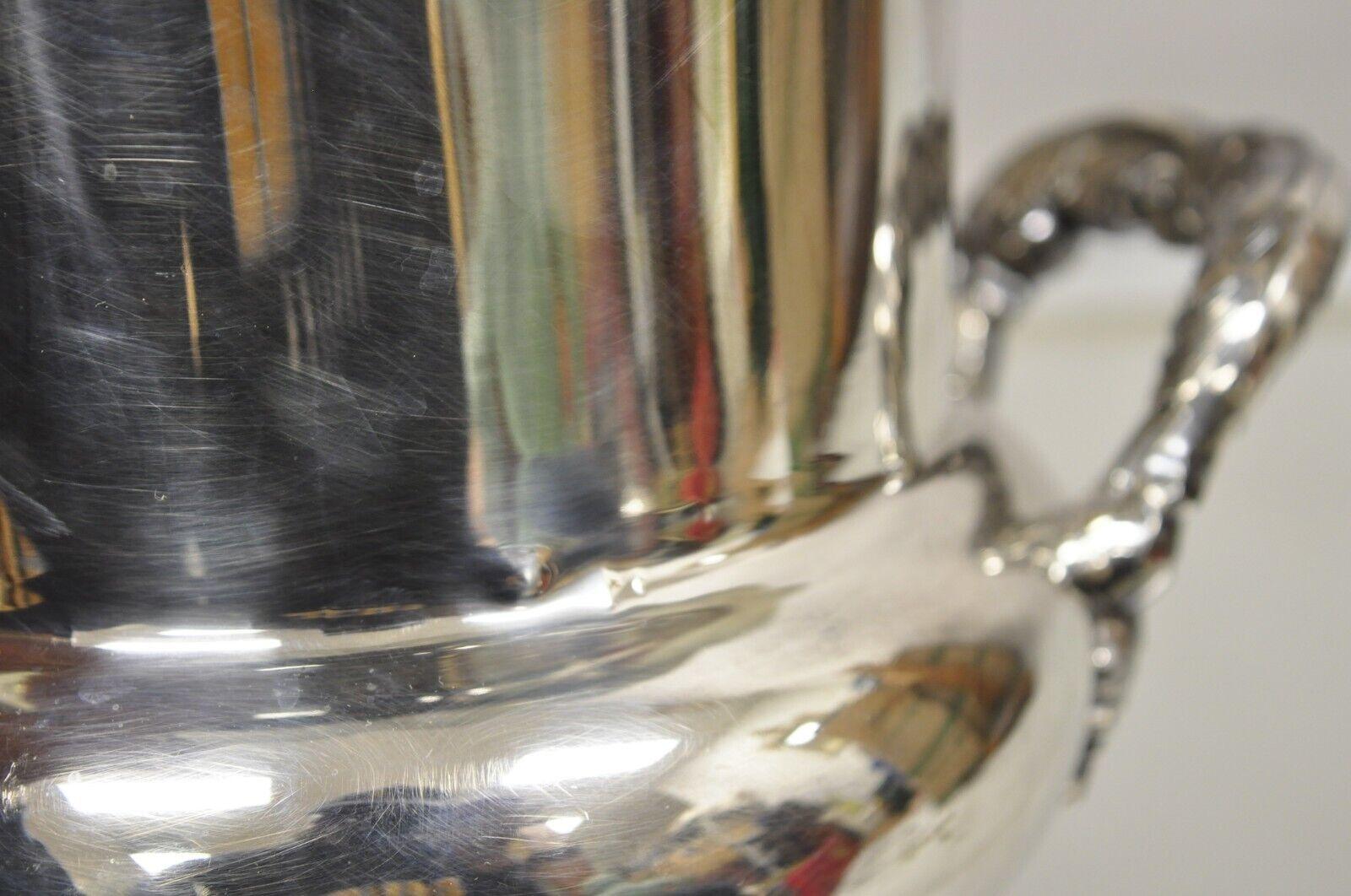 Vintage Poole Victorian Silver Plate Champagne Ice Bucket Wine Chiller w Liner 4
