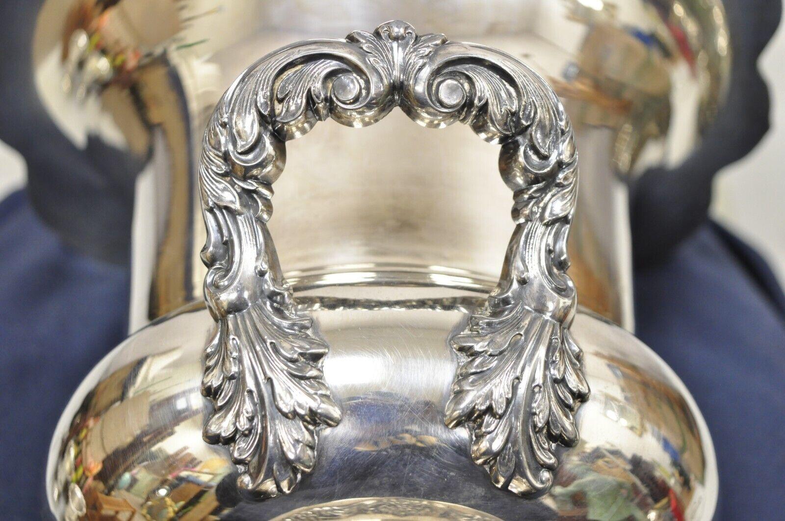 Vintage Poole Victorian Silver Plate Champagne Ice Bucket Wine Chiller w Liner 5