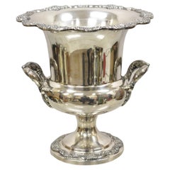 Vintage Poole Victorian Silver Plate Champagne Ice Bucket Wine Chiller w Liner