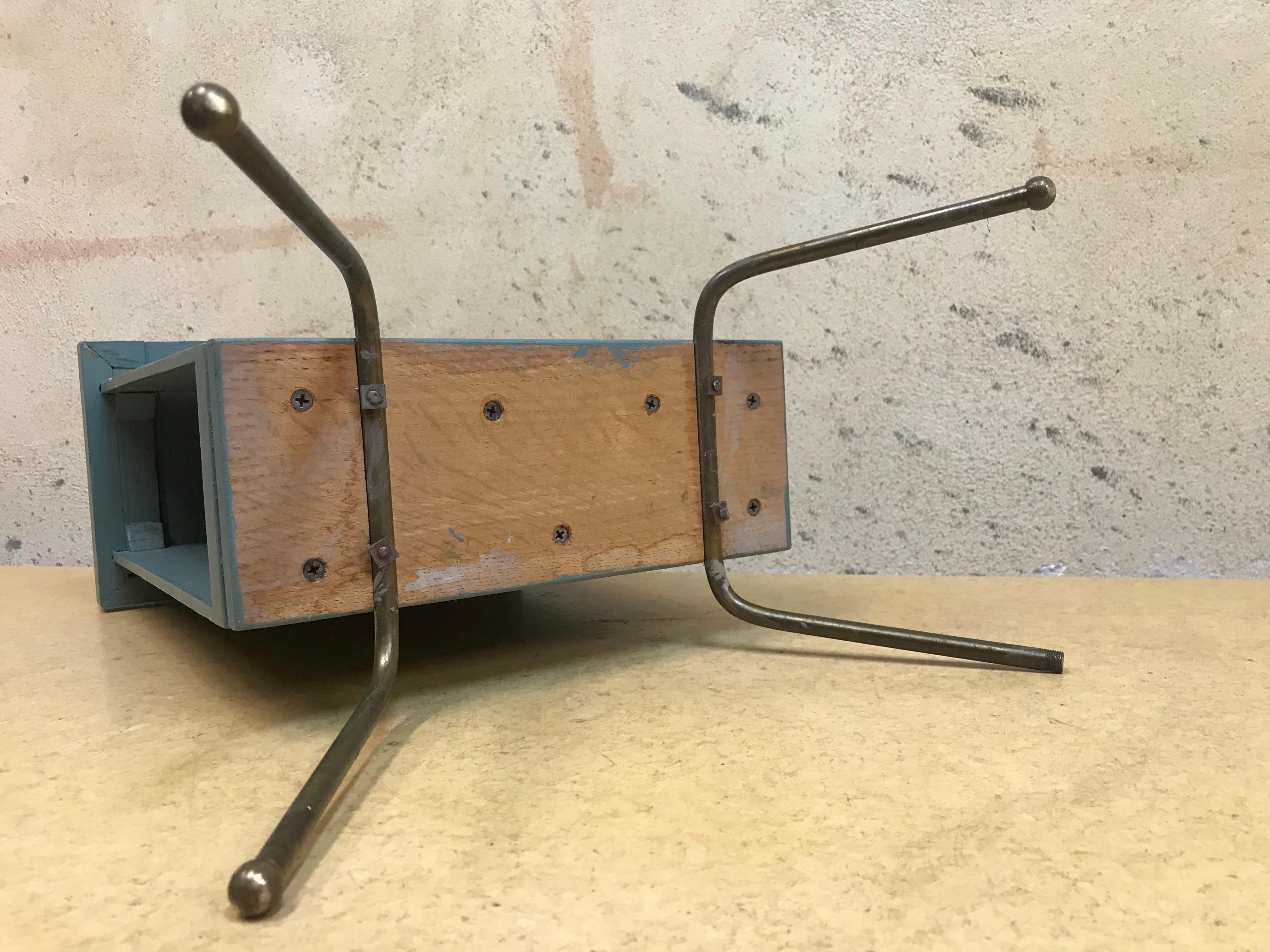 Mid-Century Modern Vintage American 1950's Wooden Telephone Stand with Simple Atomic Legs