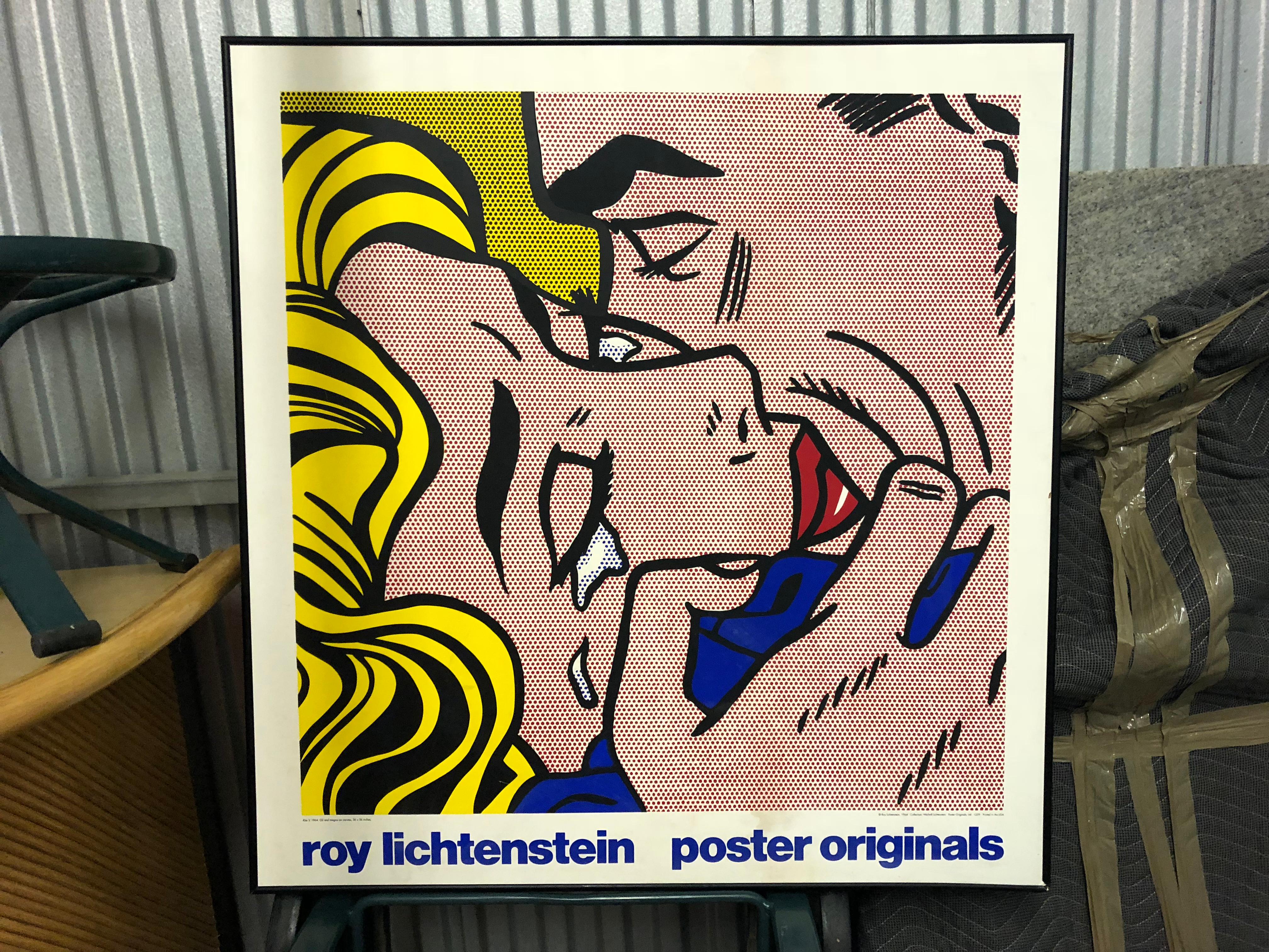 Vintage-Siebdruck der Pop-Art-Ausstellung nach Roy Lichtensteins „Kiss V“  (amerikanisch) im Angebot