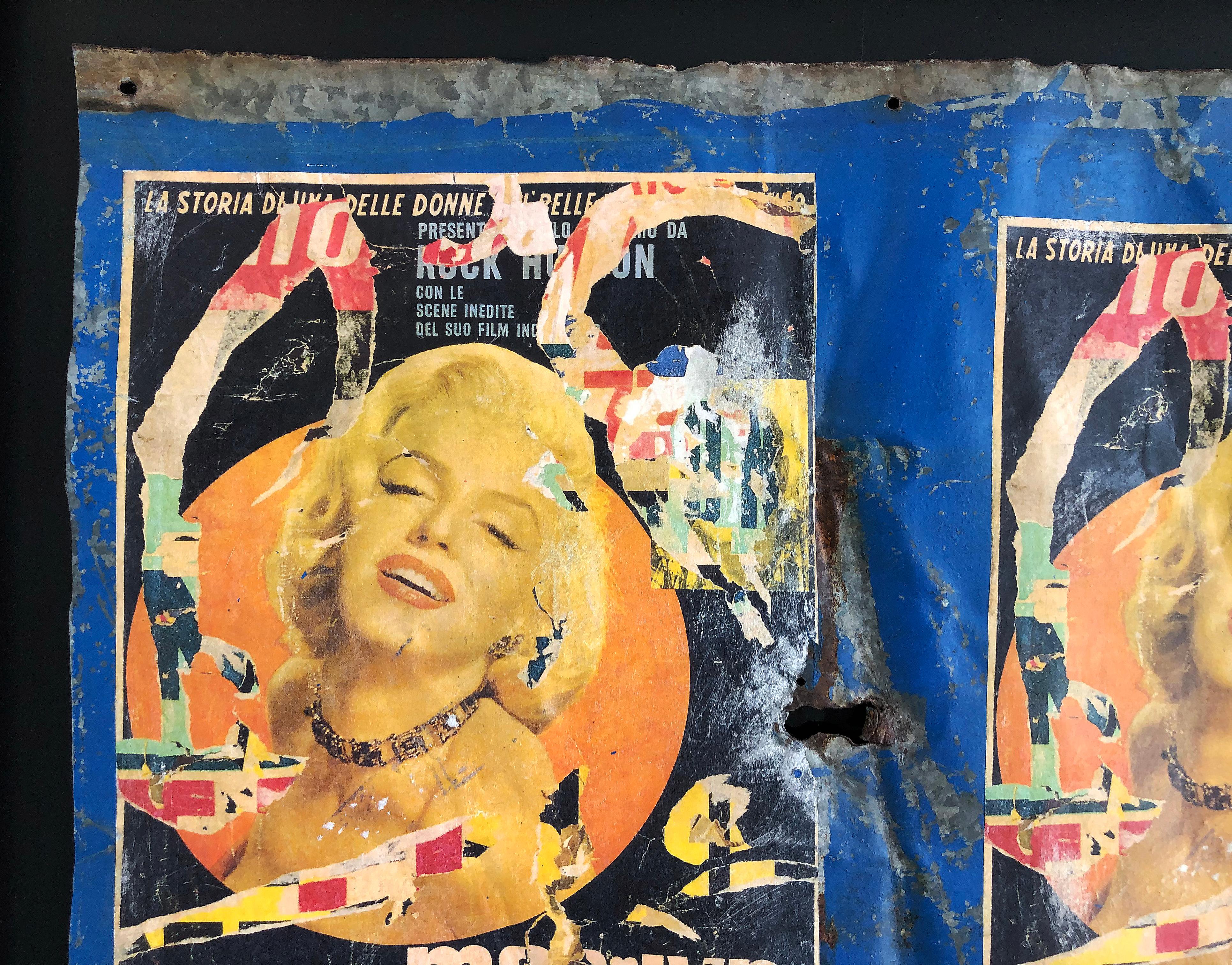 Vintage Pop Art Metal Installation after Mimmo Rotella In Good Condition In Miami, FL