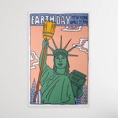 Vintage Pop Art Poster by Seymour Chwast "Earth Day 1990 New York City"