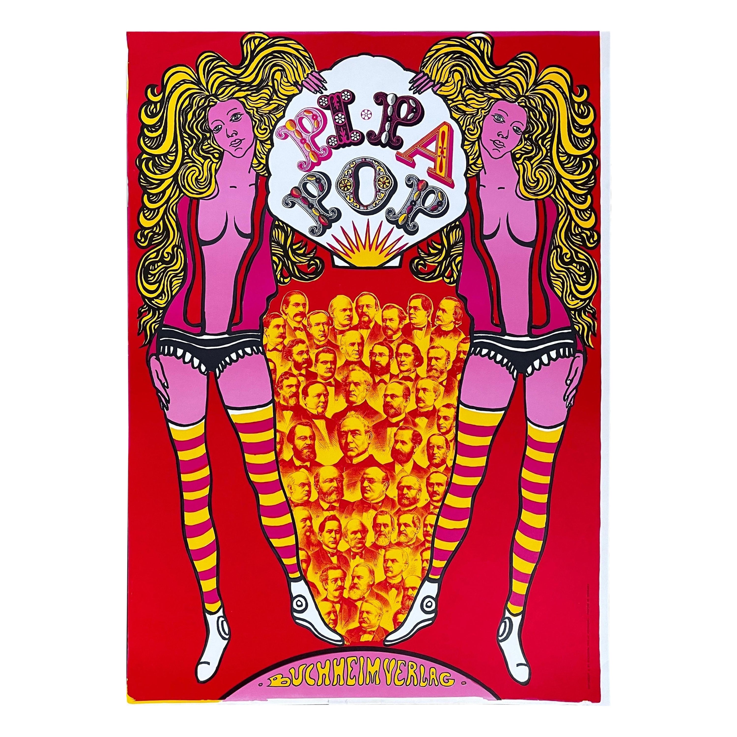 Vintage- Pop-Art-Poster „ Pipa Pop“ von Lothar Gunther Buchheim, ca. 1968