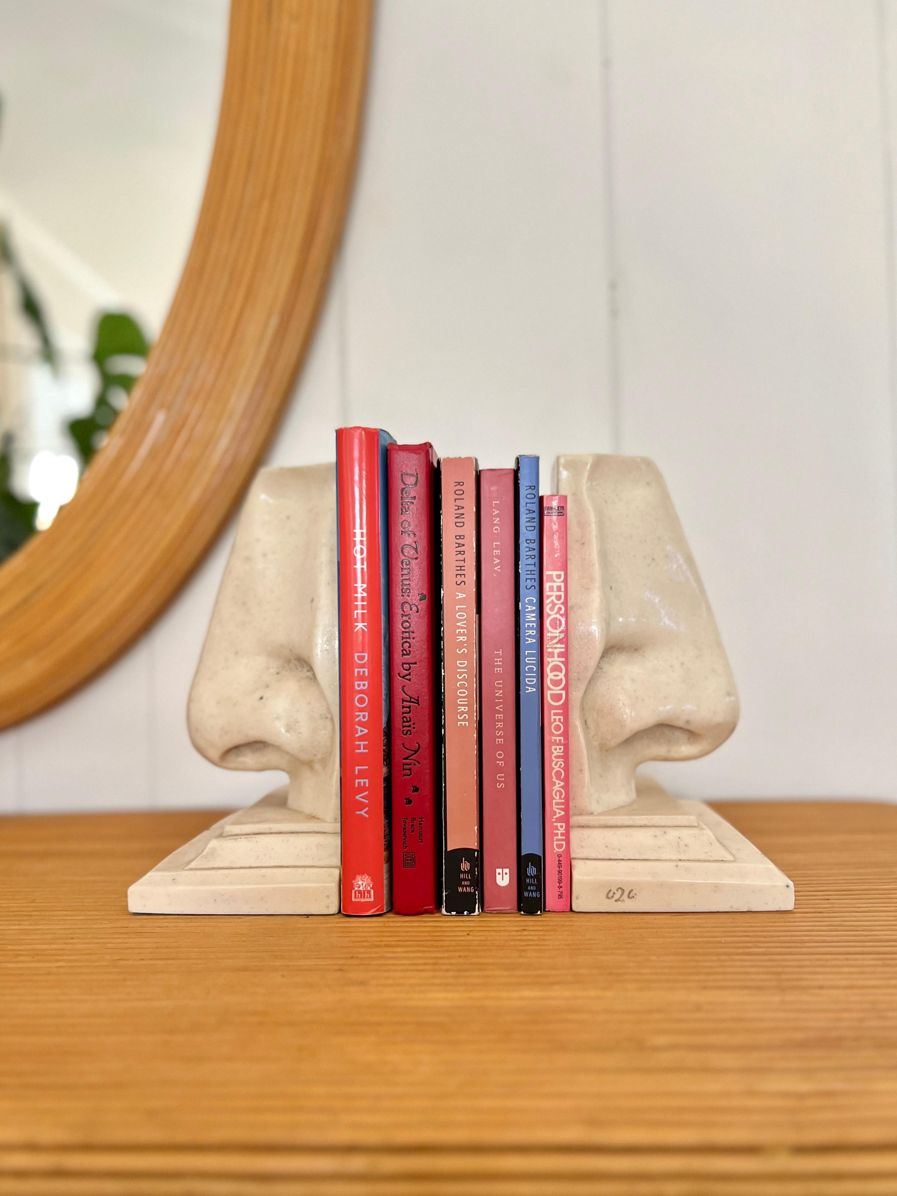 Vintage Pop Art Unusual Nose Bookends by C2C Designs of Michelangelo Nose In Good Condition In Houston, TX