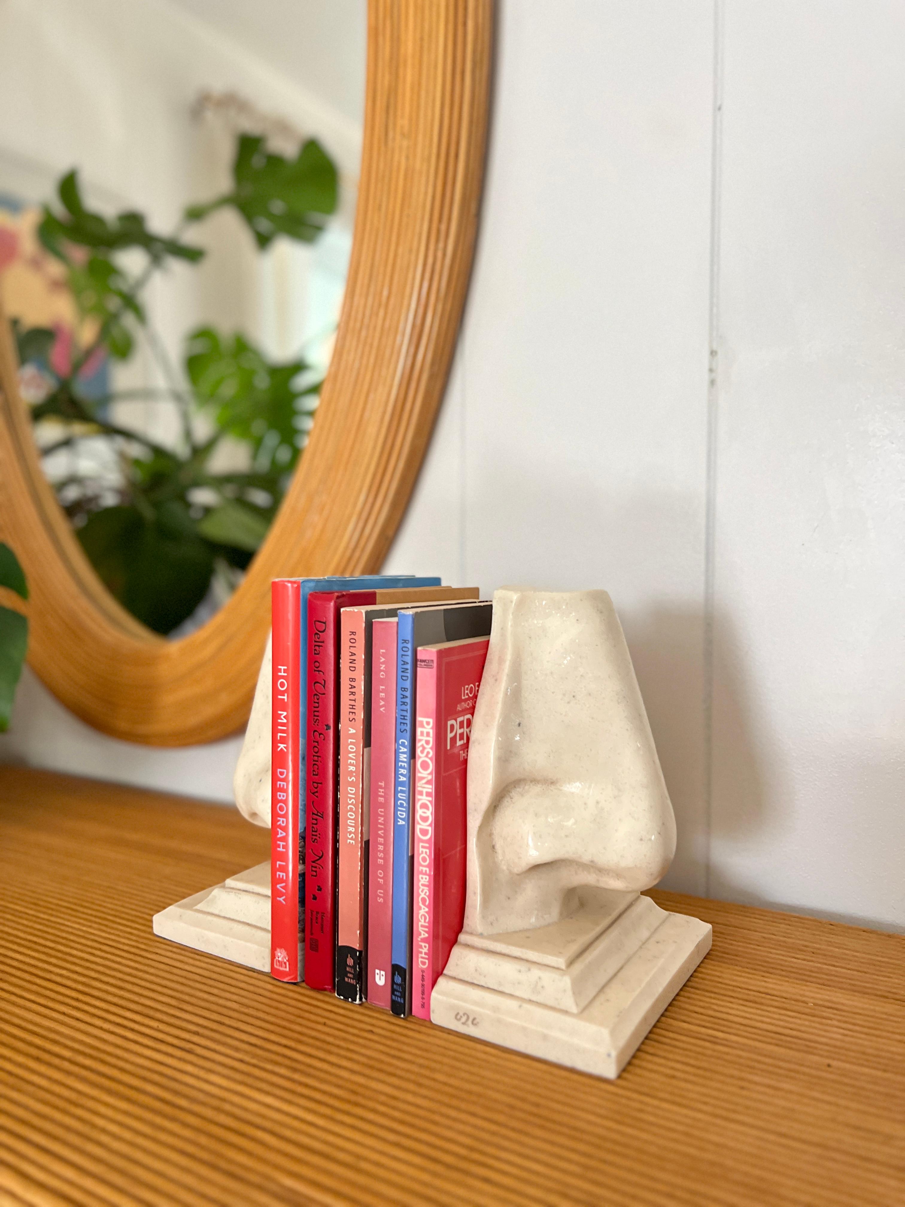 Late 20th Century Vintage Pop Art Unusual Nose Bookends by C2C Designs of Michelangelo Nose