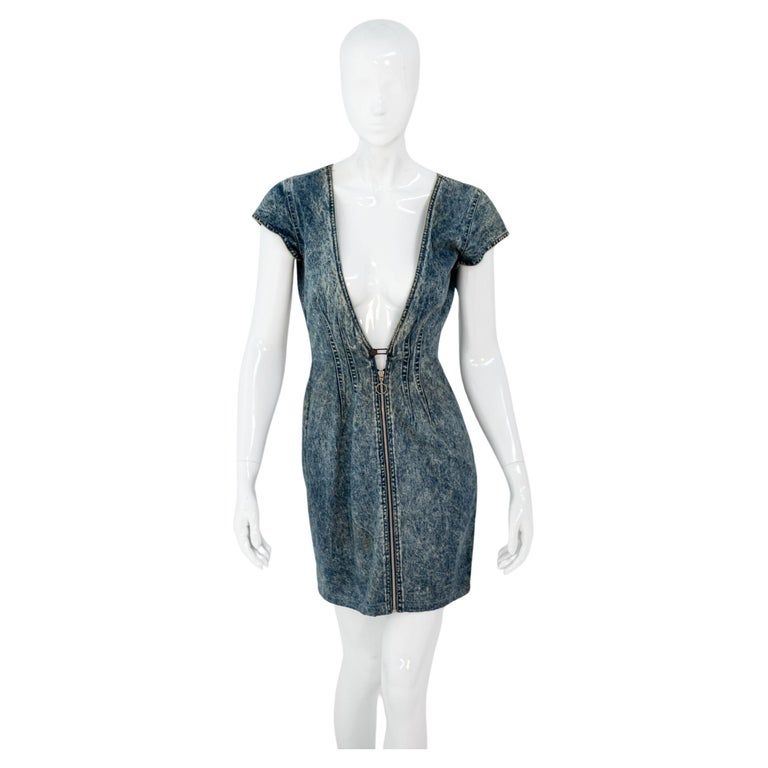 Vintage Pop Style Denim Dress