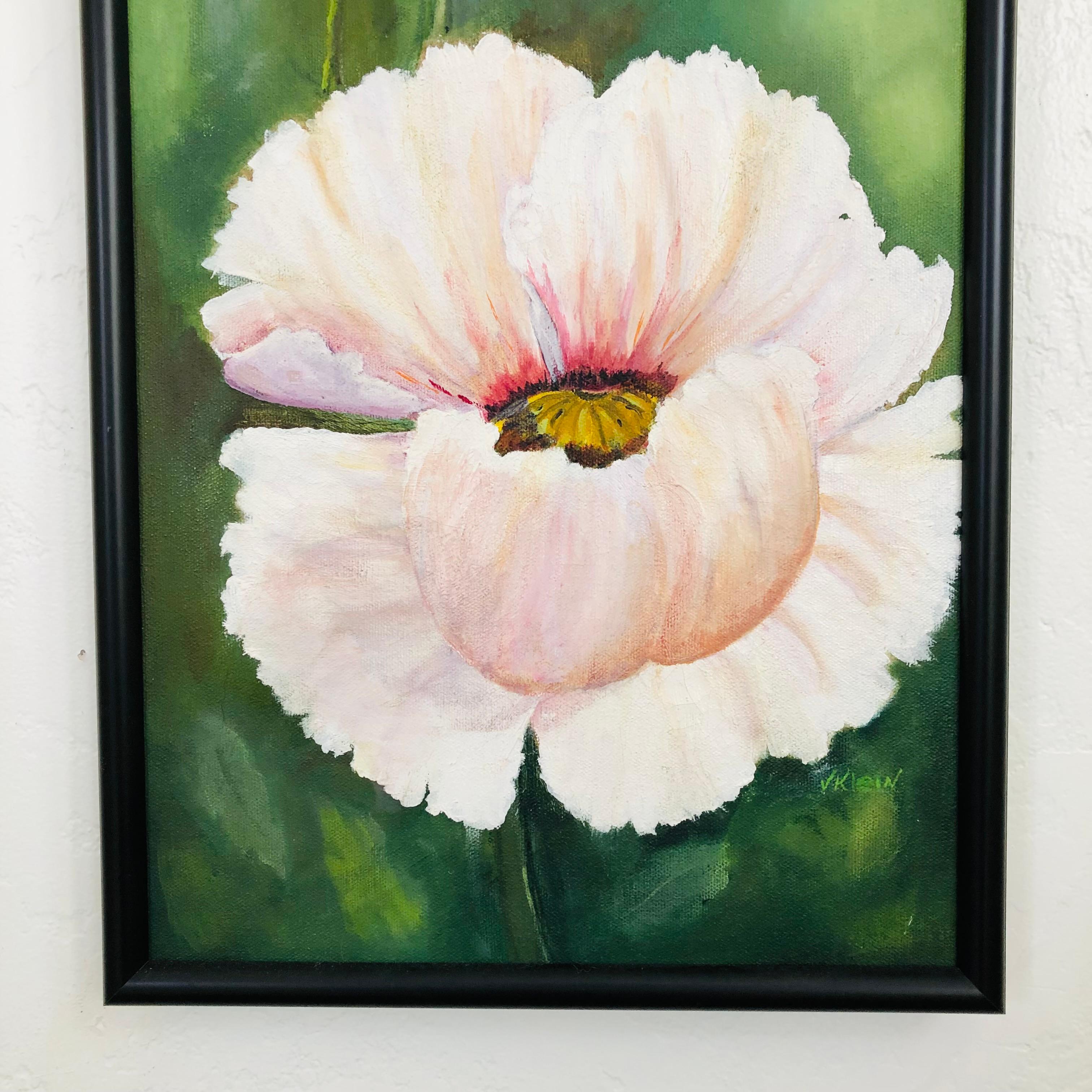 American Vintage Poppy Flower Painting For Sale