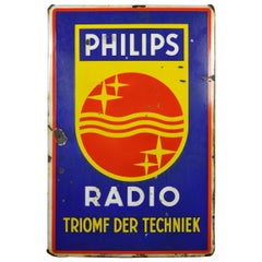 Retro Porcelain Advertising Sign Philips Radio