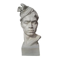 Vintage Porcelain and plaster Bust of  Man from Barbados Paris
