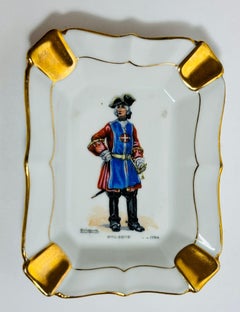 Vintage Porcelain Ashtray Catchall L. T, France Taillemite Made in France