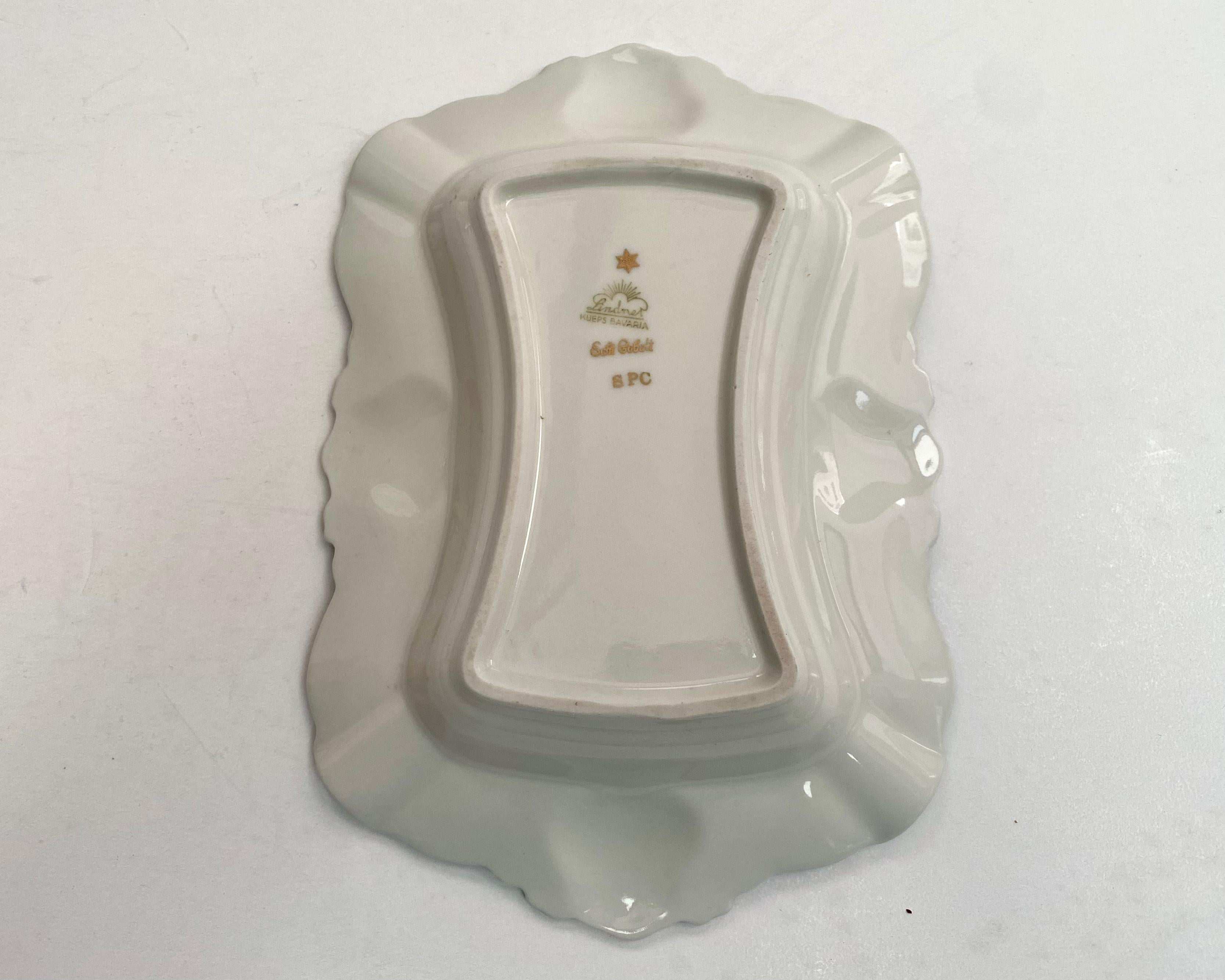 Late 20th Century Vintage Porcelain Ashtray/ Trinket Dish from Lindner, Germany, 1970s For Sale