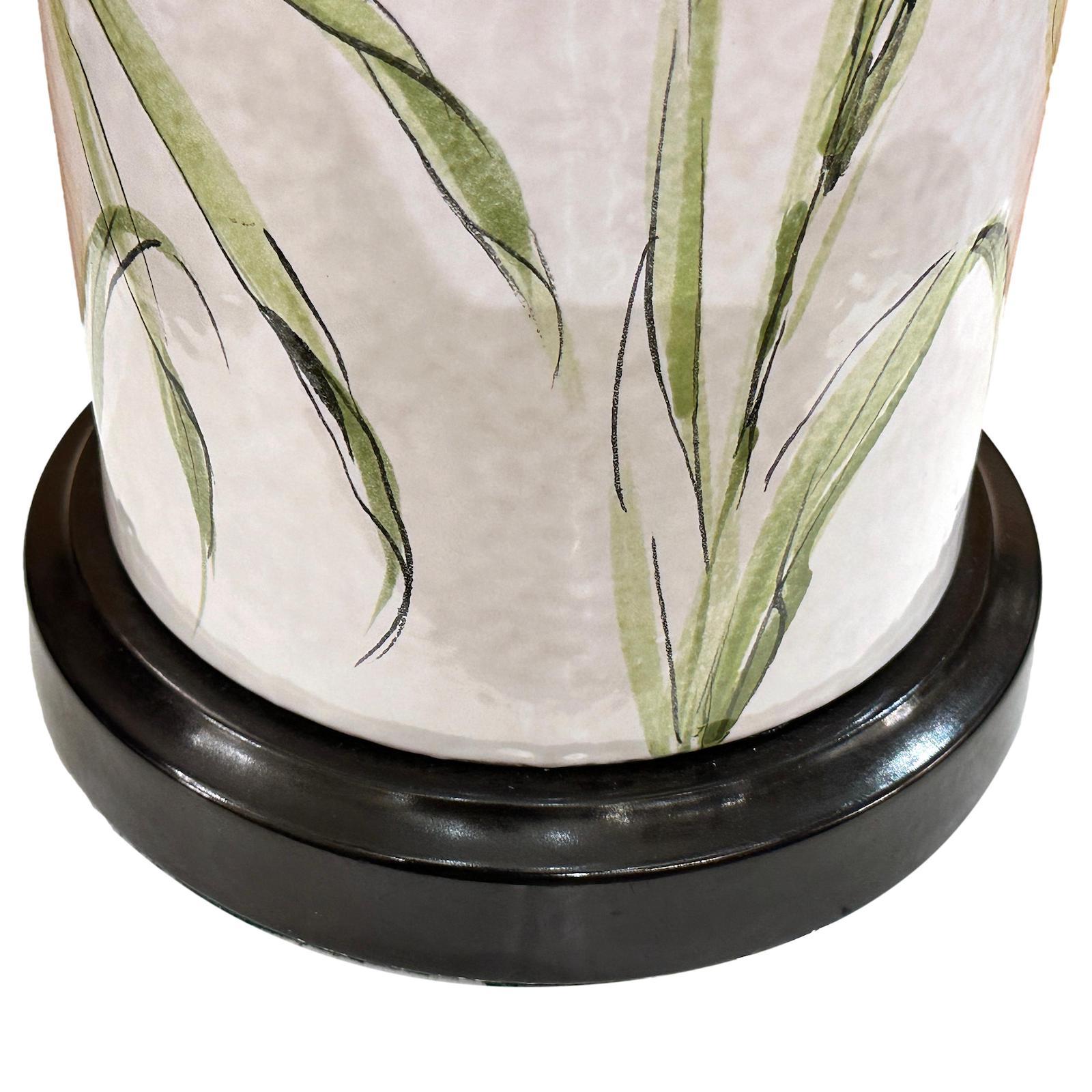 Vintage Porcelain Bamboo Motif Lamp In Good Condition For Sale In New York, NY