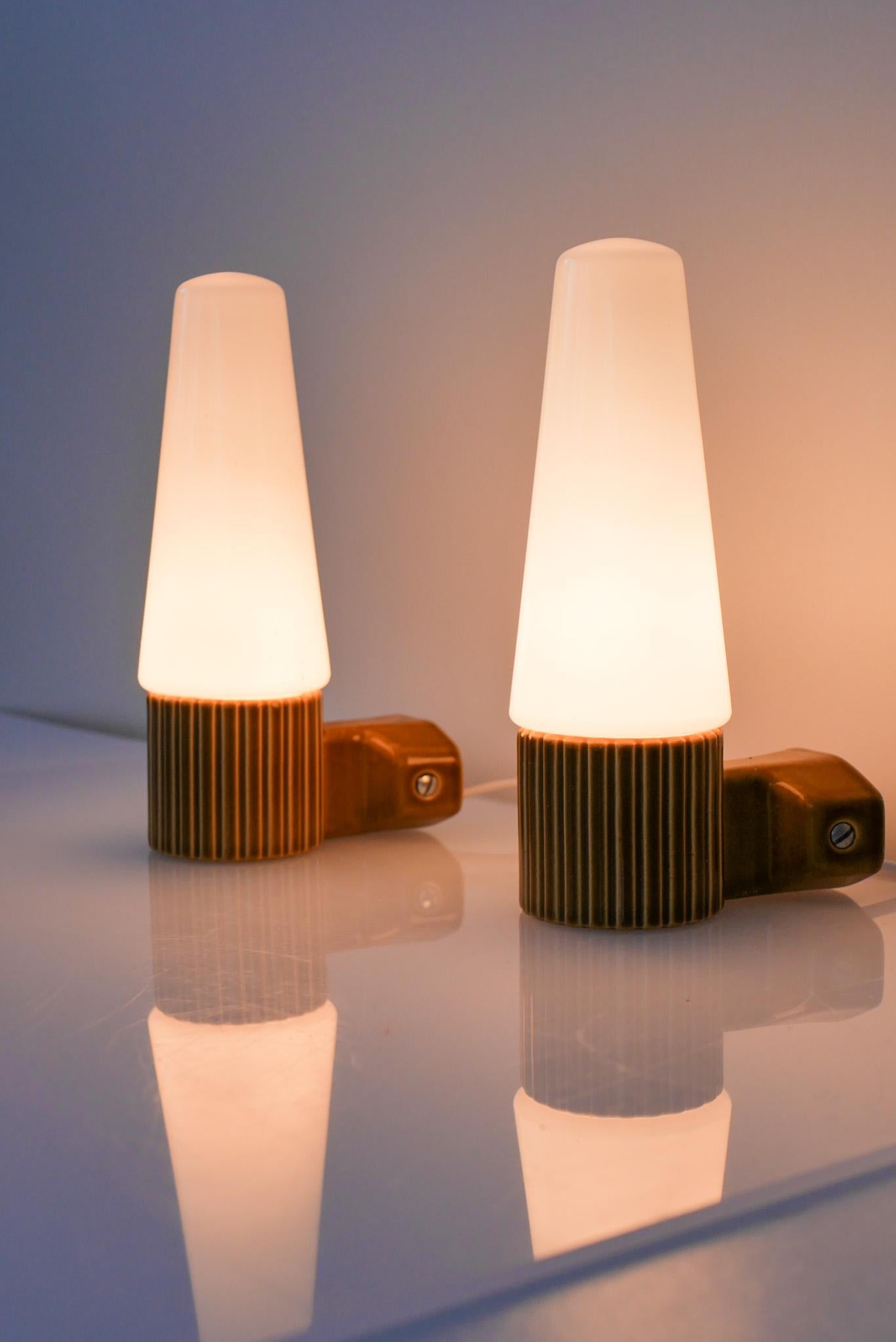 Mid-Century Modern Vintage Porcelain and Glass Wall Sconce by Hans-Agne Jakobsson, IFÖ Sweden, 1960