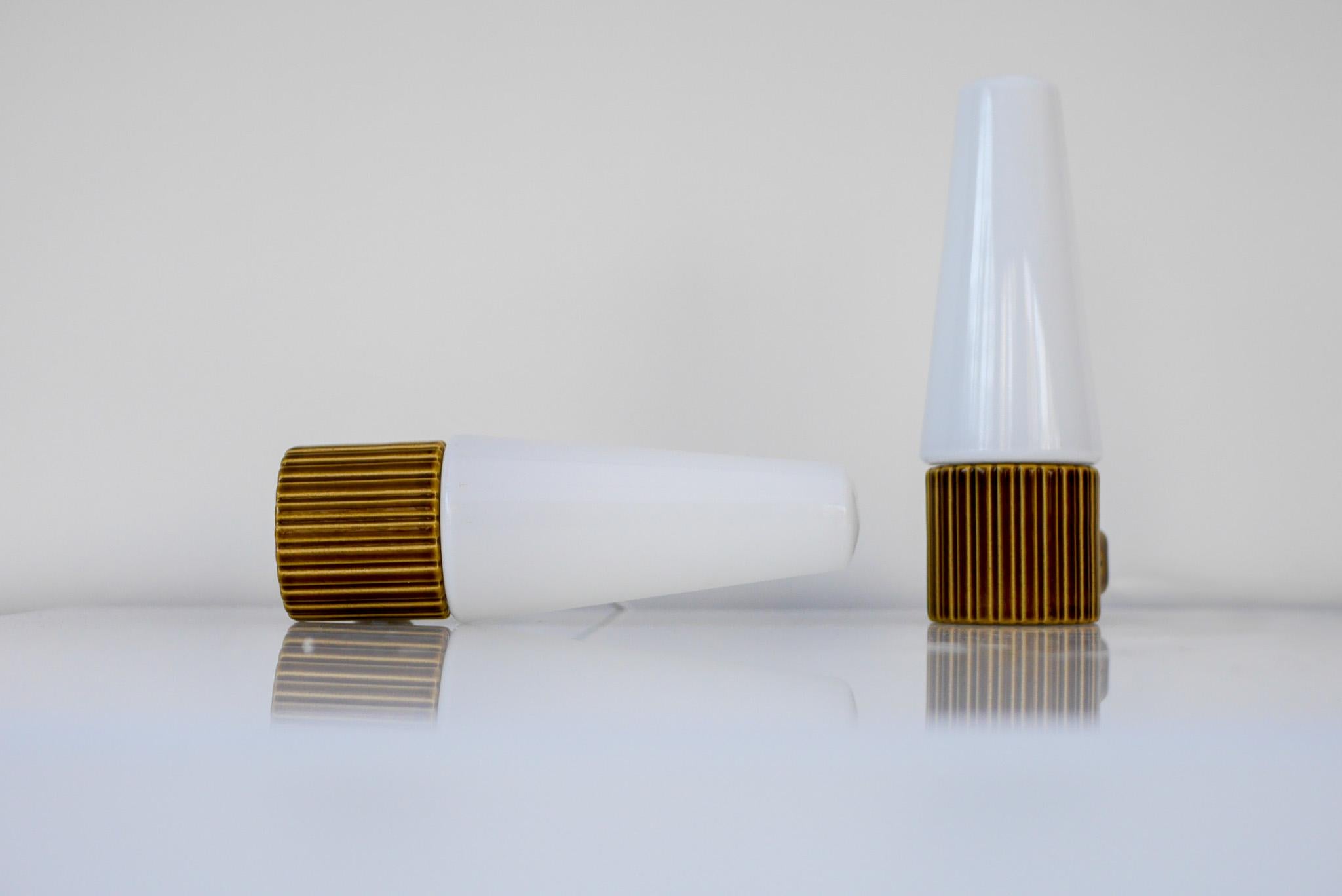 Vintage Porcelain and Glass Wall Sconce by Hans-Agne Jakobsson, IFÖ Sweden, 1960 1