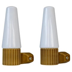 Vintage Porcelain and Glass Wall Sconce by Hans-Agne Jakobsson, IFÖ Sweden, 1960