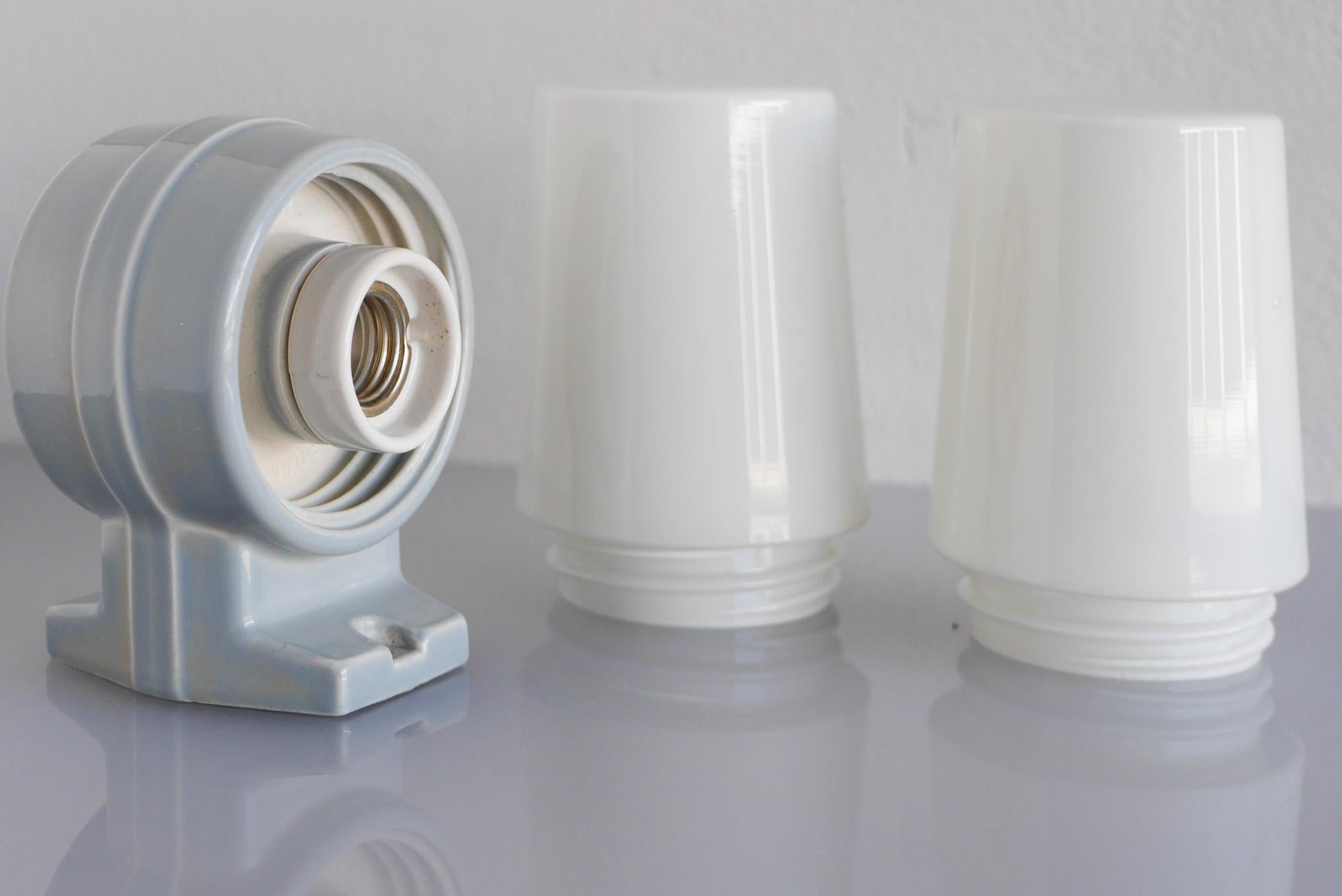 Vintage Porcelain Bathroom Light by Sigvard Bernadotte for IFÖ circa 1960s 1