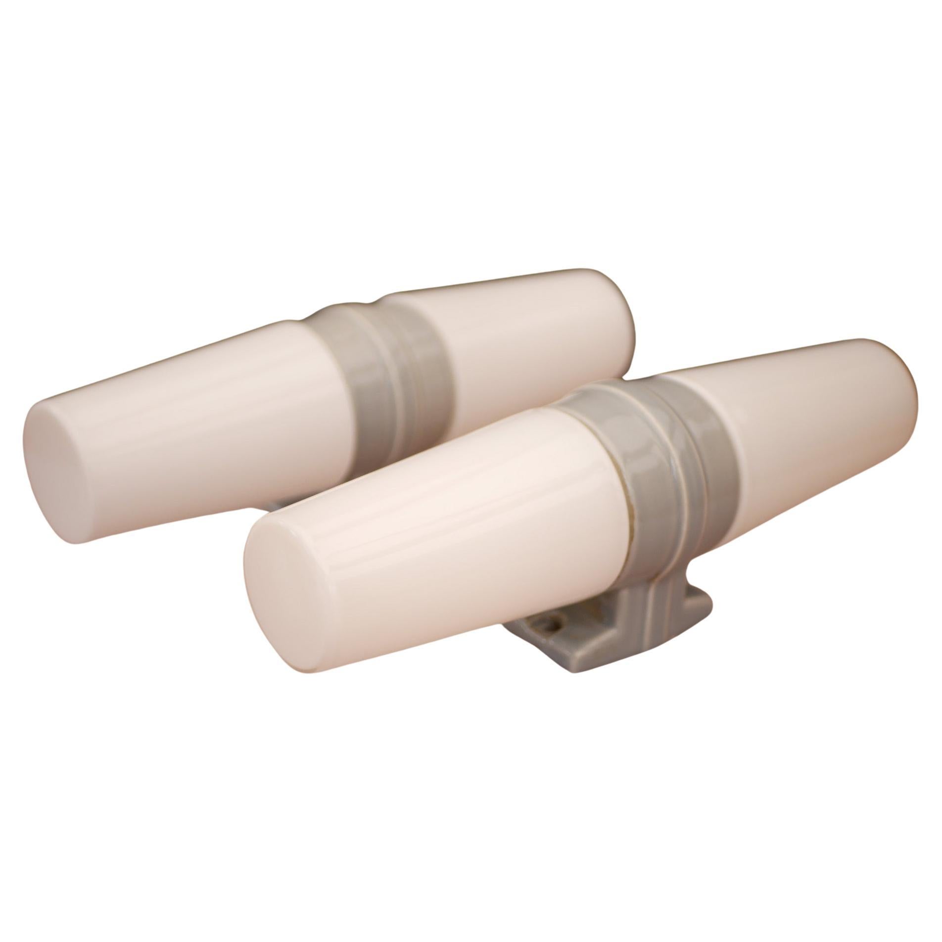 Vintage Porcelain Bathroom Sconces by Sigvard Bernadotte for IFÖ circa 1960s