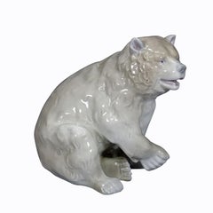 Vintage Porcelain Bear Statue, Germany, ca 1950s