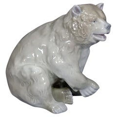 Vintage Porcelain Bear Statue, Germany, ca 1950s