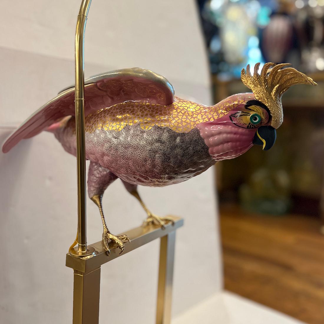 Vintage Porcelain Bird Table Lamp For Sale 5