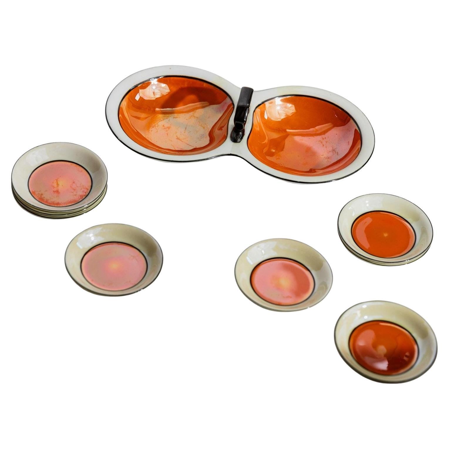 Set de bols en porcelaine Vintage par Gebrüder Schoenau Hüttensteinbach, Allemagne, années 1960