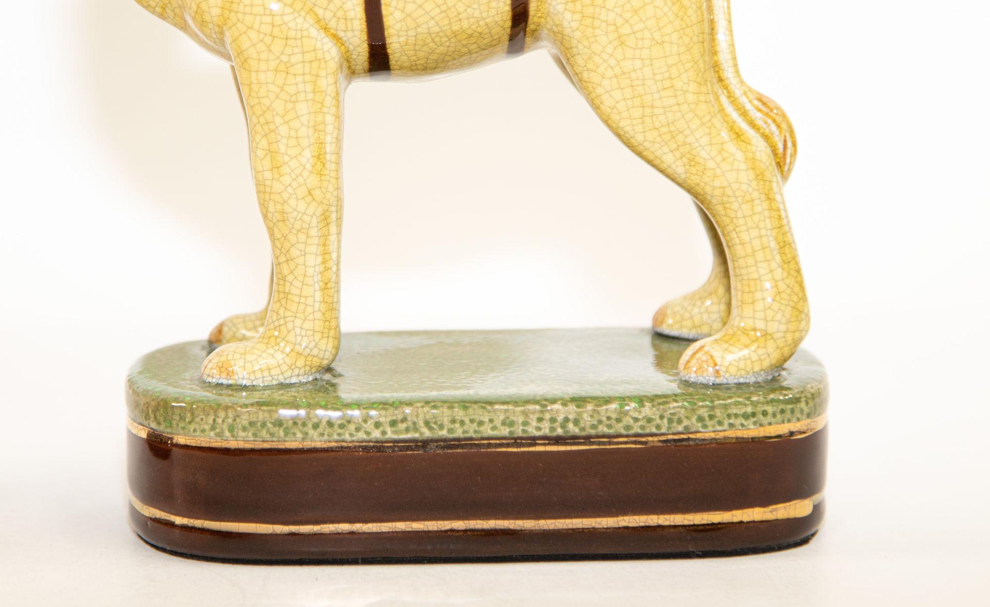 Hand-Crafted Vintage Porcelain Camel Sculptures Figurines Bookends For Sale
