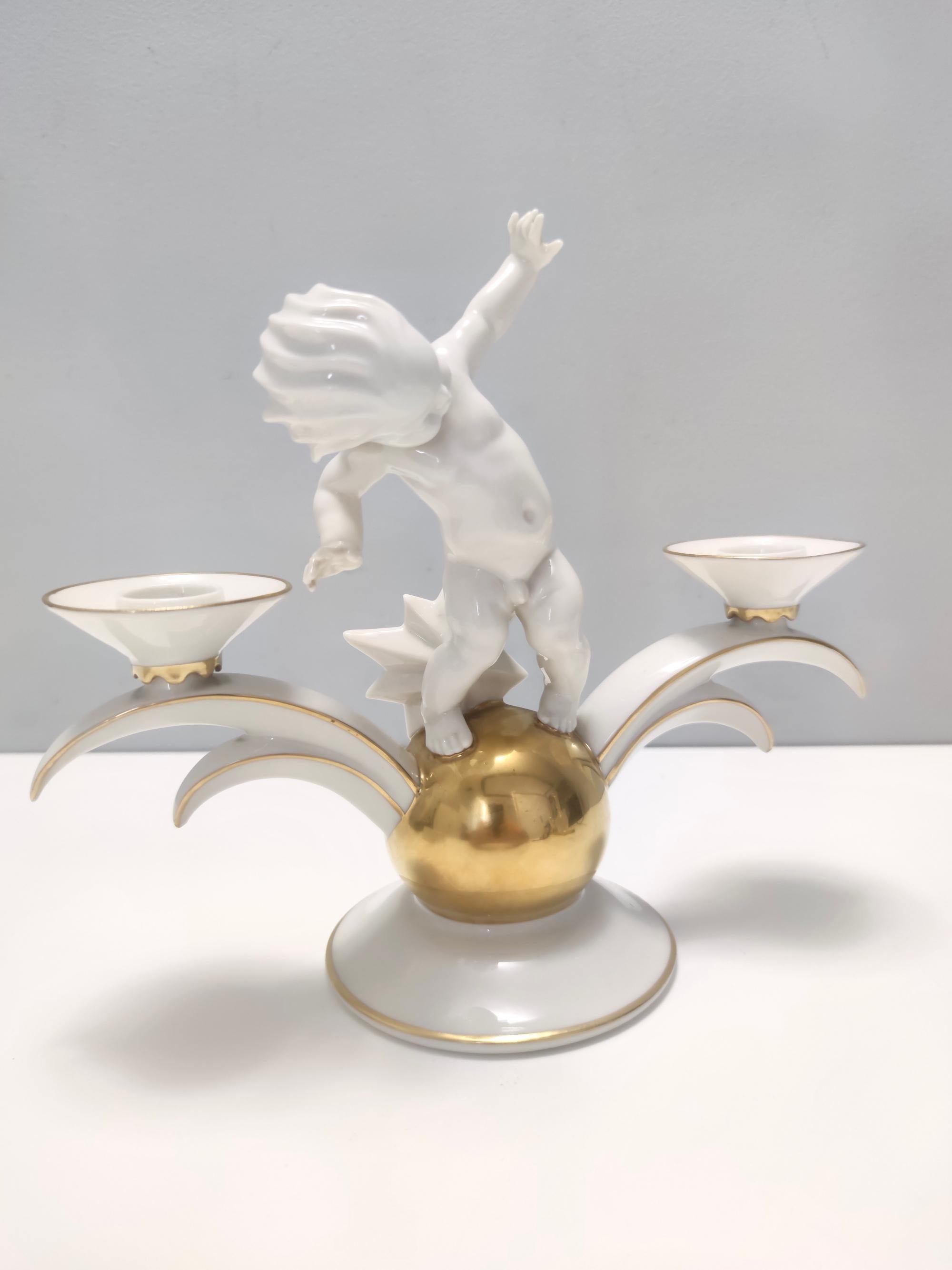 Porzellan-Kerzenhalter von Karl Tutter für Hutschenreuther, Deutschland (Moderne der Mitte des Jahrhunderts) im Angebot