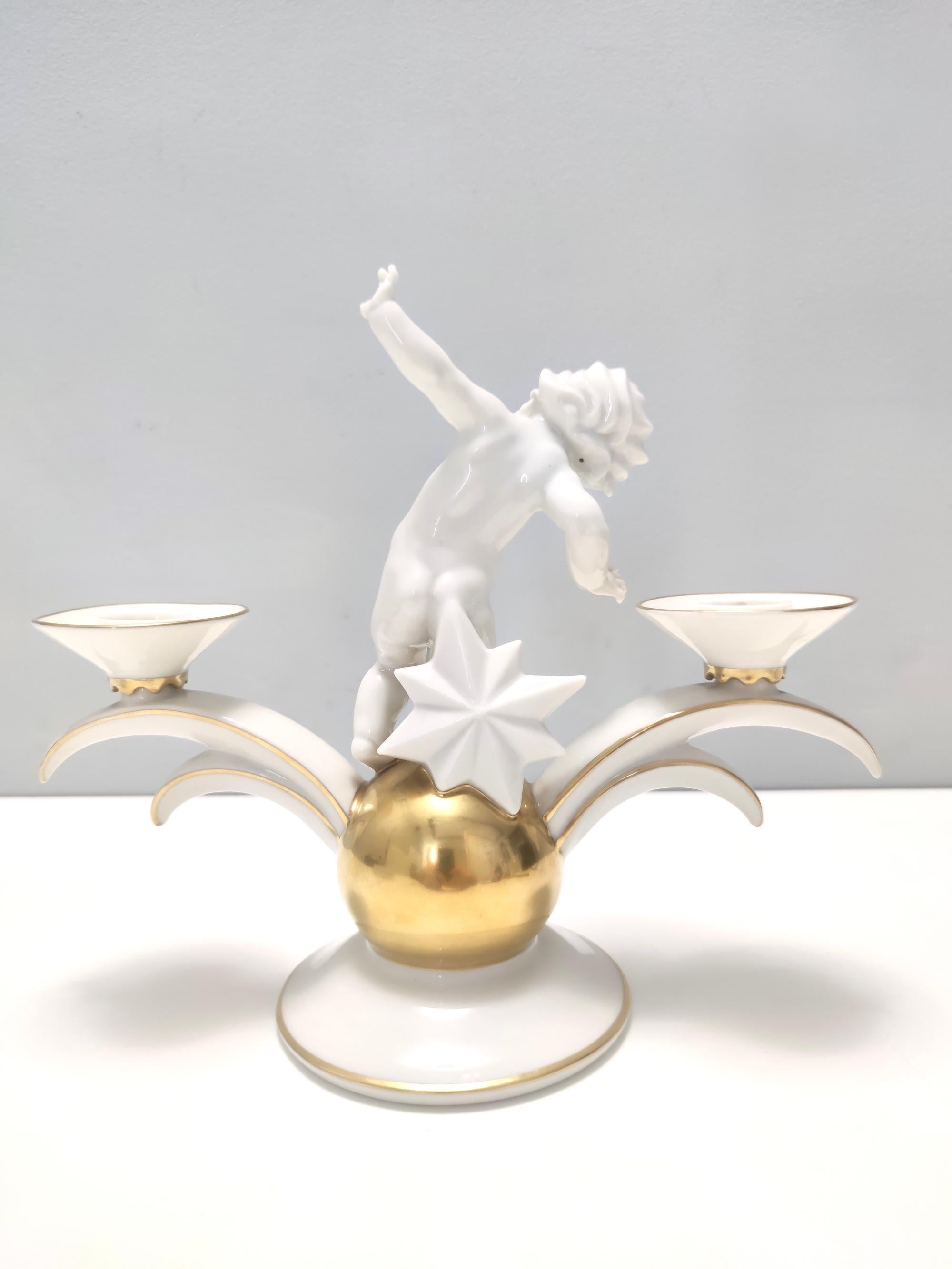 Mid-20th Century Vintage Porcelain Candle Holder by Karl Tutter for Hutschenreuther, Germany For Sale