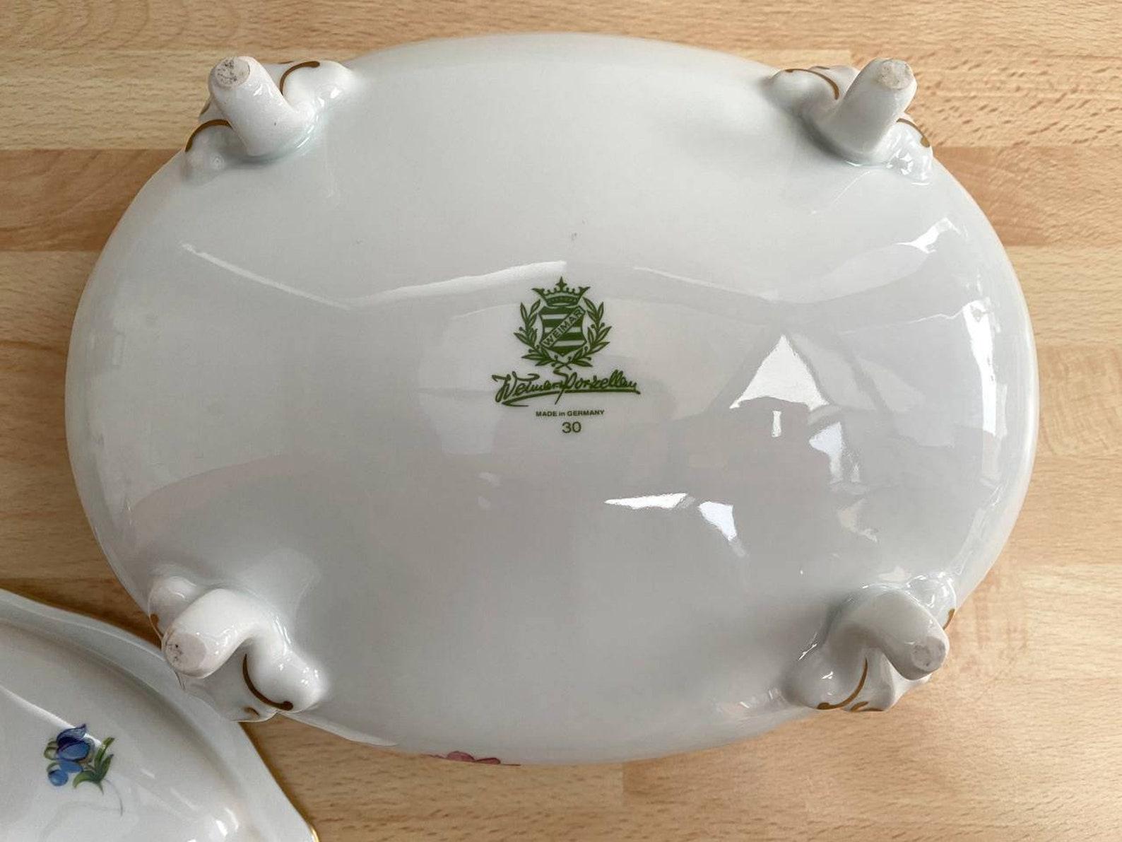 Coffret en porcelaine vintage de Weimar, Allemagne Excellent état - En vente à Bastogne, BE