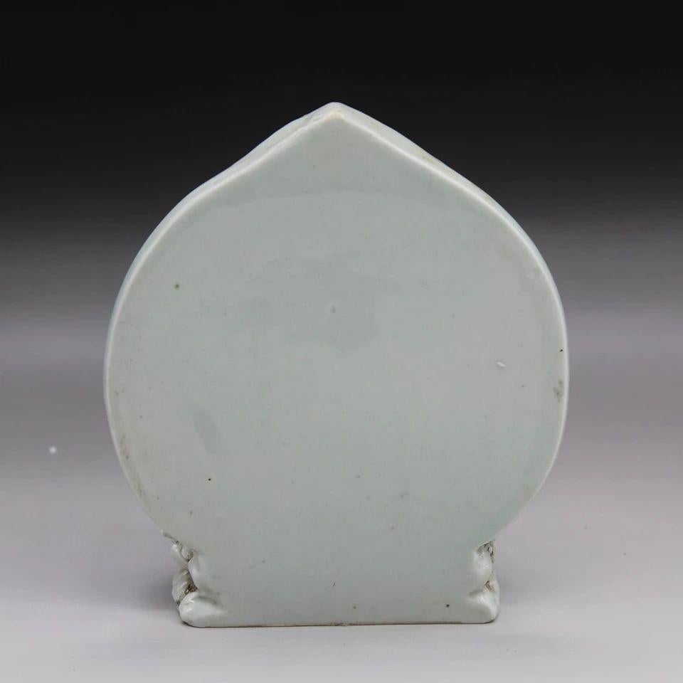 19th Century Vintage Porcelain Celadon Sitting Guan Yin Buddha For Sale