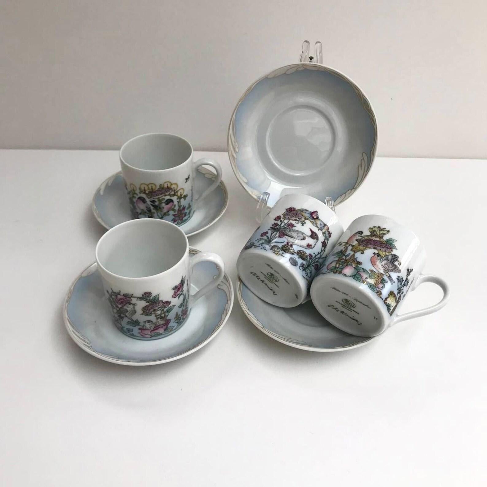 Mid-Century Modern Vintage Porcelain Coffee Set Hutschenreuther, Germany For Sale