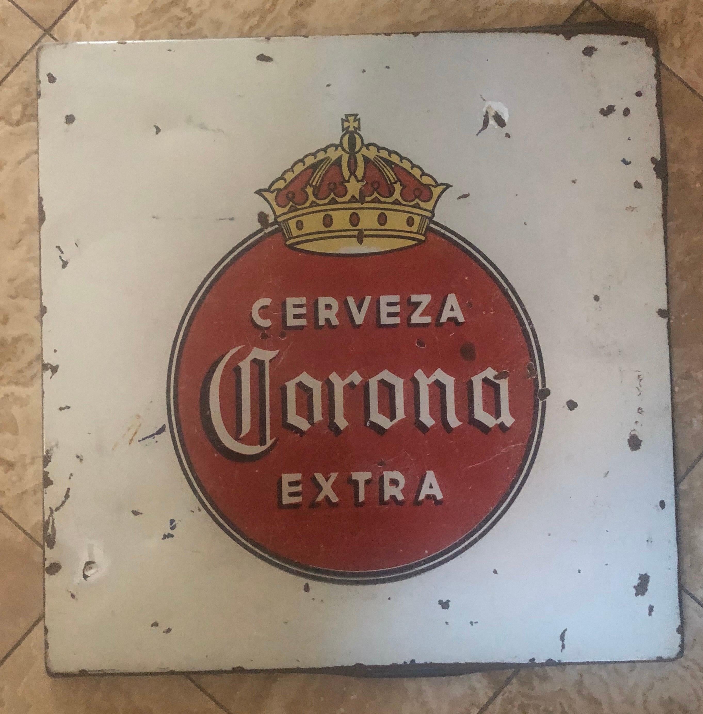 Vintage Porcelain Corona Beer Sign For Sale 2