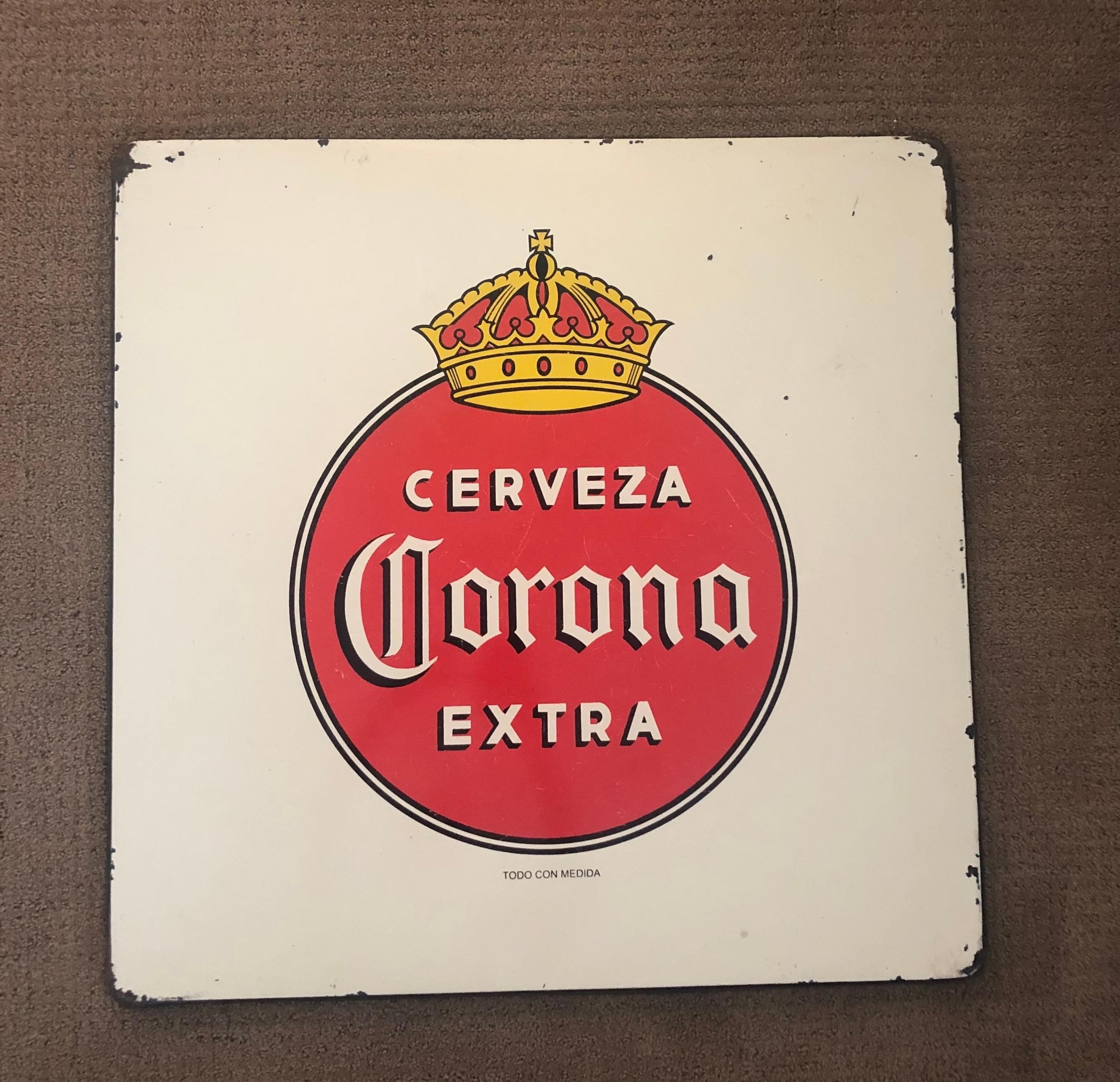 Corona-Bierschild aus Porzellan (Mexikanisch) im Angebot