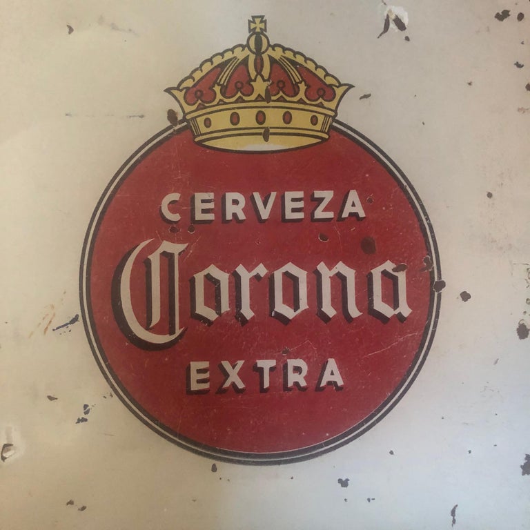 Vintage Porcelain Corona Beer Sign at 1stDibs