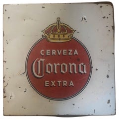 Vintage Porzellan Corona Bier Zeichen