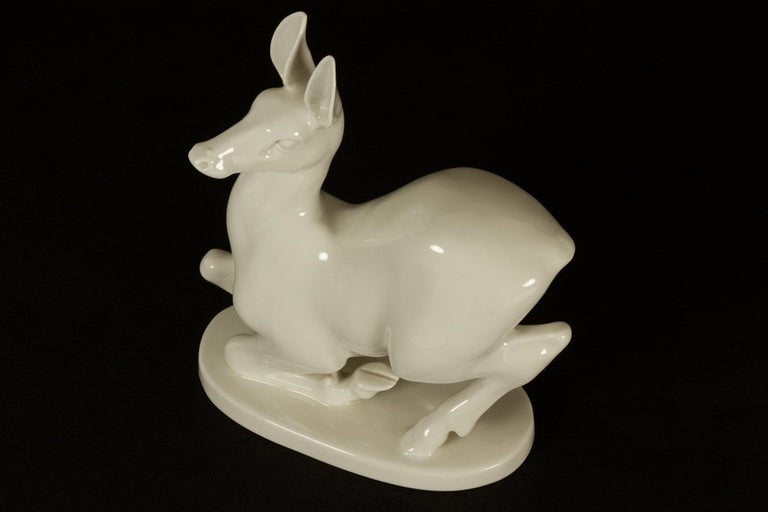 Vintage Porcelain Deer Figurine by Lomonosov For Sale at 1stDibs