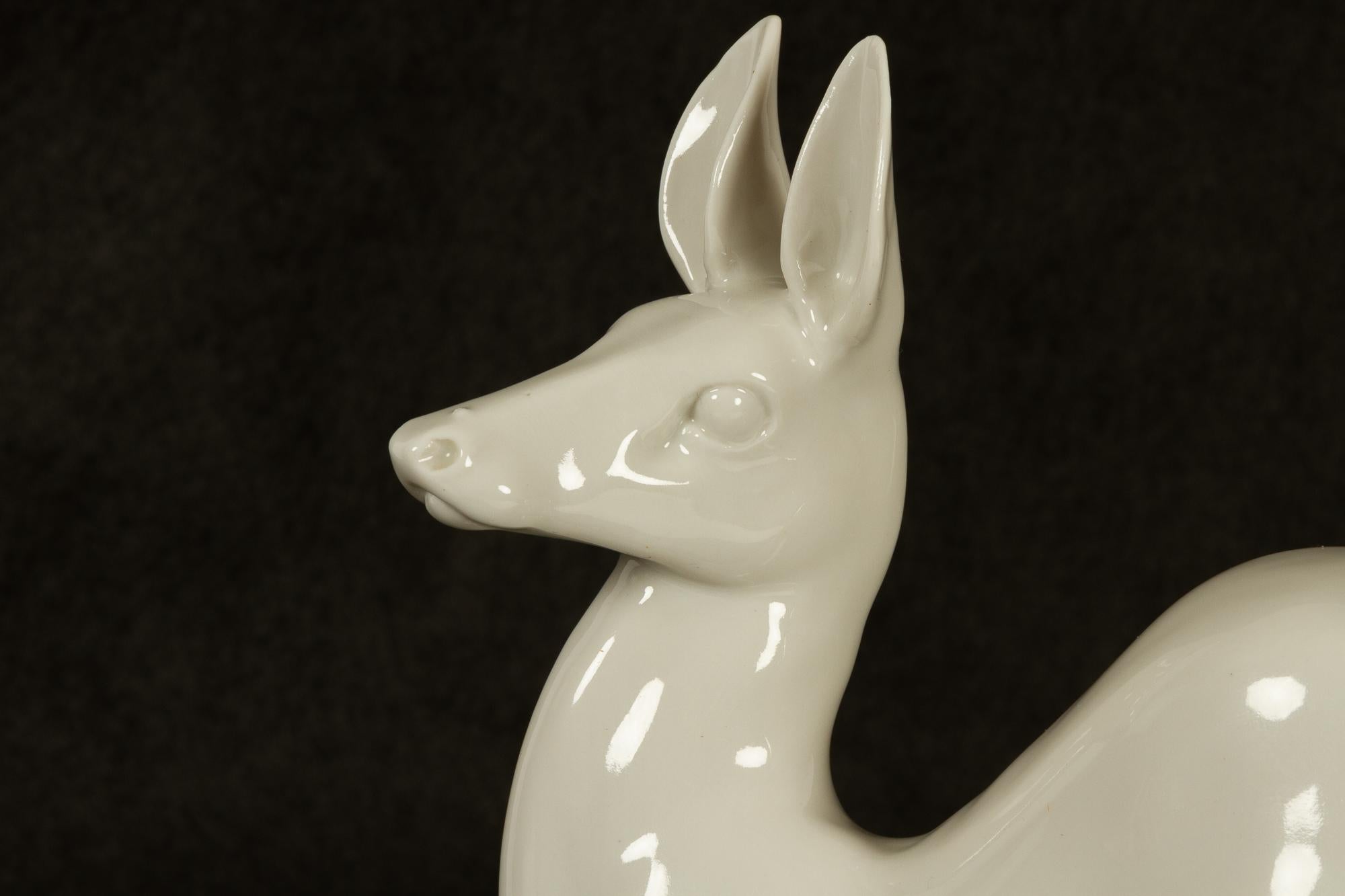 Vintage Porcelain Deer Figurine by Lomonosov For Sale 1