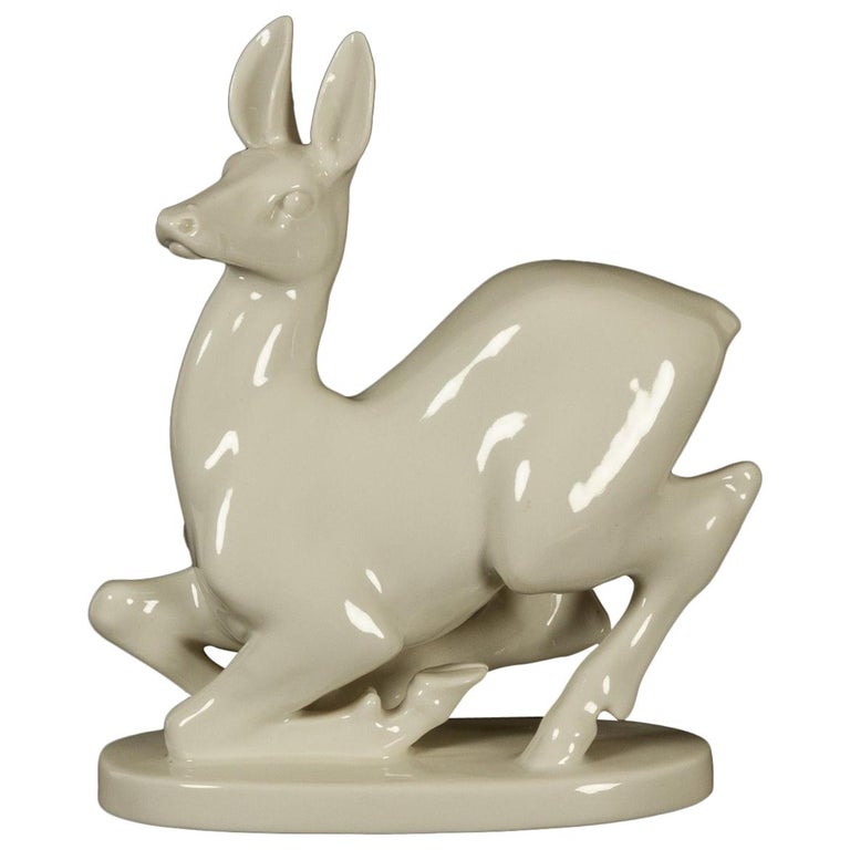 Vintage Porcelain Deer Figurine by Lomonosov For Sale at 1stDibs