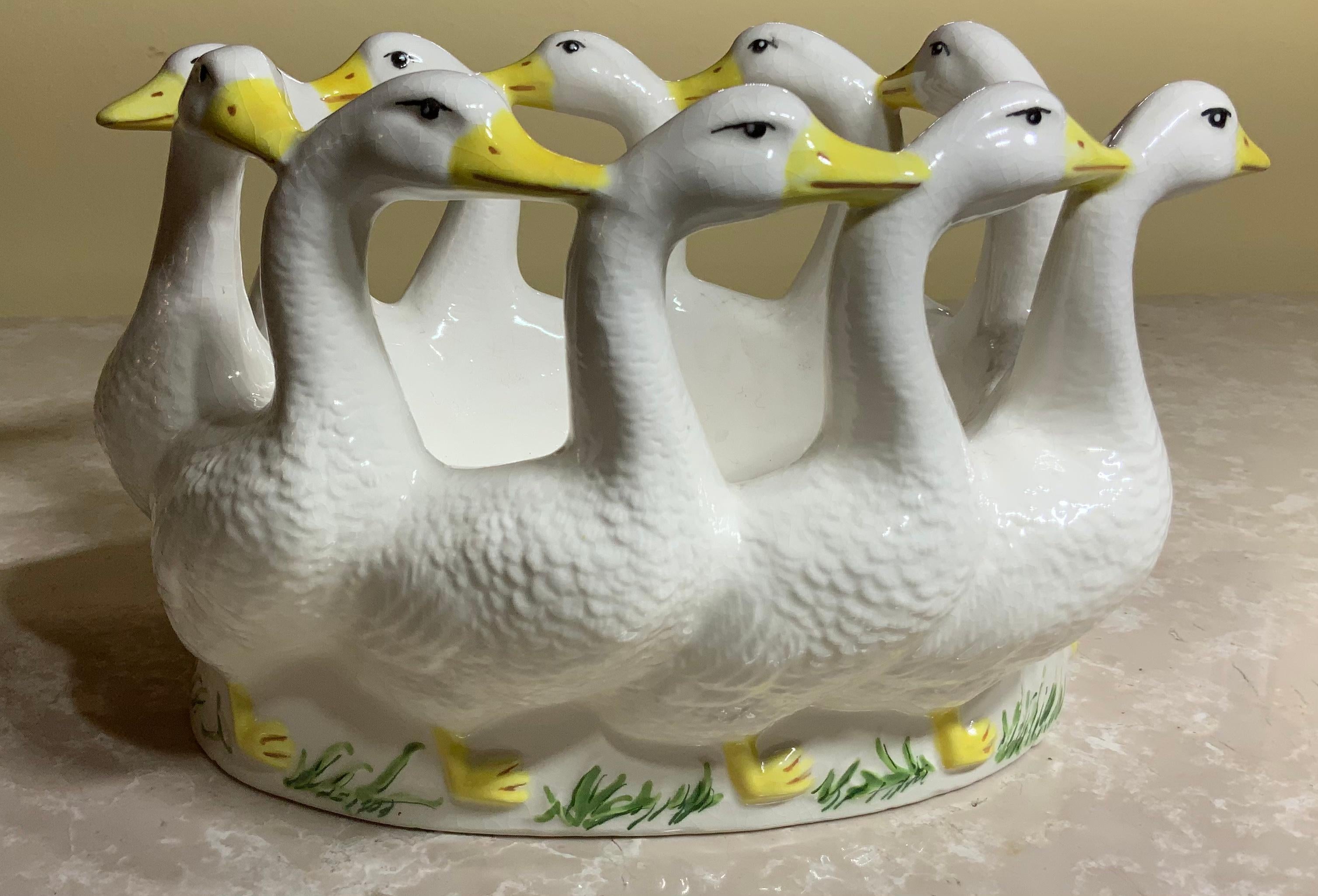 Vintage Porcelain Ducks Candy Dish For Sale 2