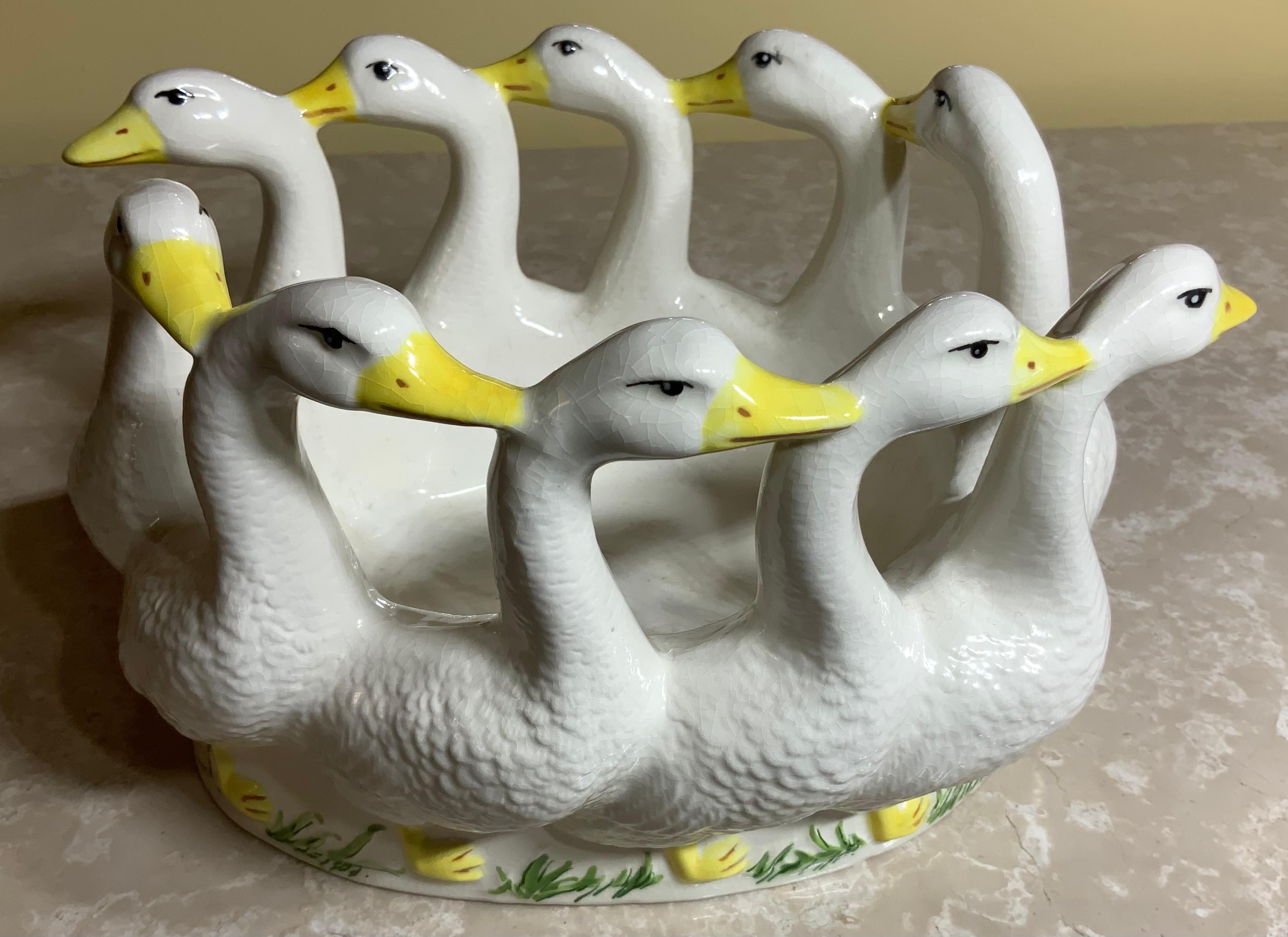 Vintage Porcelain Ducks Candy Dish For Sale 1