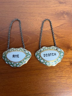 Vintage Liquor Bottle Tags Porcelain Enamel  France