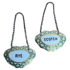 Vintage Liquor Bottle Tags Porcelain Enamel  France