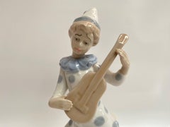 Vintage porcelain figurine "Pierrot with Guitar" by VALENCIA