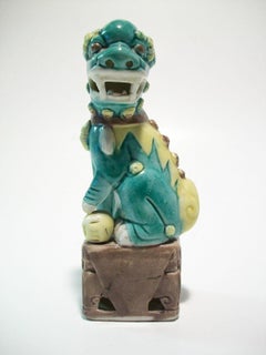Vintage Porcelain Foo Dog - Hand Painted - Unsigned - China - Mid 20th Century