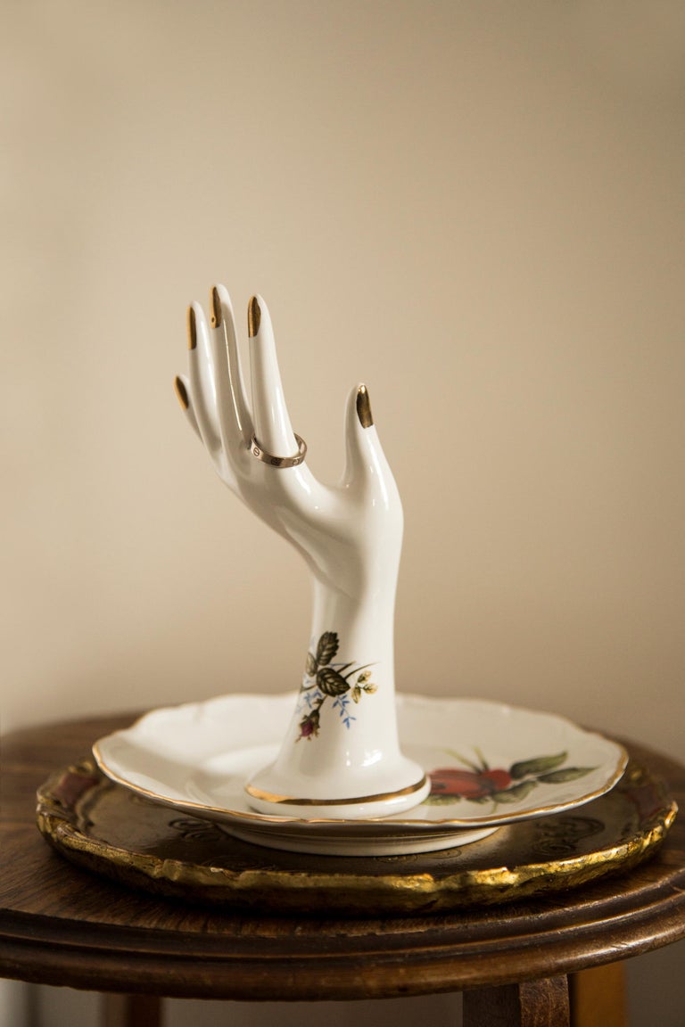 Vintage Hand Reproduction Handmade Ceramic Ring Holder Jewelry